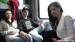 Foursome Sex in Public TRAIN