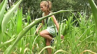 Young skinny teen girls like to play outdoors – lesbian gals