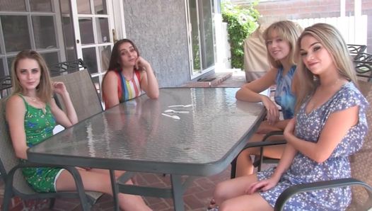 A Strip Spoons game with four hot girls and one very horny guy