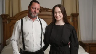 Stepdad gives his slutty stepdaughter Hazel Moore rough fuck and big cock in her tight cunt “