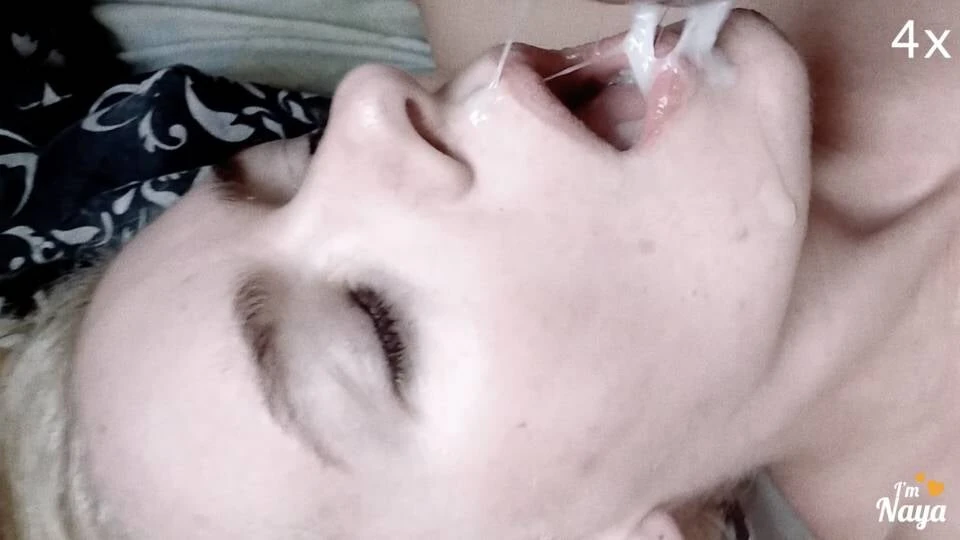 Amazing Stepdaughter eats stepdad’s cum in close up and slow motion 2x, 4x.
